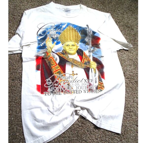 Delta Pro Weight Other - Pope Benedict XVI Apostolic Journey 2008 T-Shirt Delta Pro Weight Medium